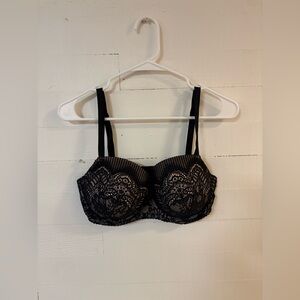 Victoria’s Secret Black Lace Demi Bra 34DDD Underwire Lined